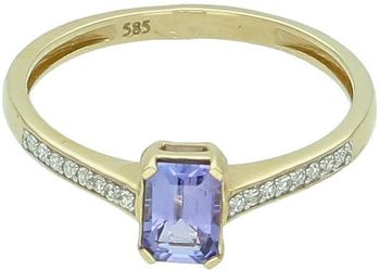 Złoty pierścionek z tanzanitem i diamentami – rozmiar 13  FR-8629 TNZ.jpg